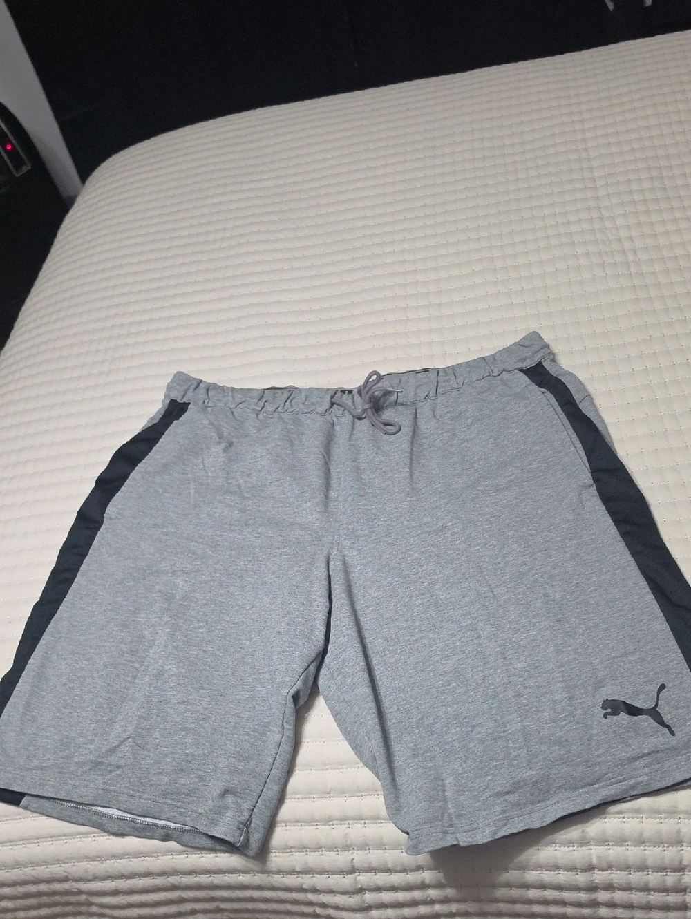 Puma Gray Athletic Shorts with Black Side Panels
